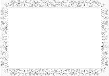 kıvırcık süsleme, siyah-beyaz çerçeve