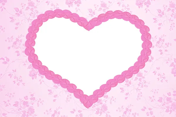 Nostalgic floral background with pink heart — Stock Photo, Image