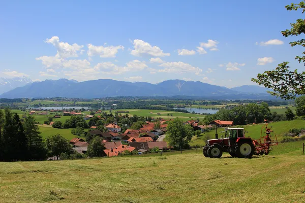 Jordbruks landskap, bayerska Alperna — Stockfoto