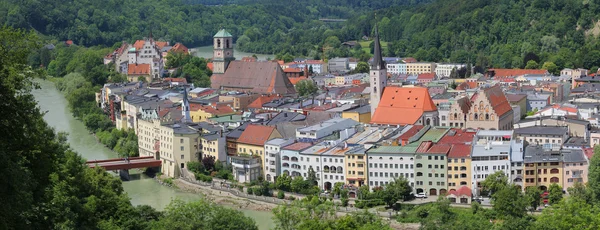 Historické wasserburg am inn, staré město panorama, Německo — Stock fotografie