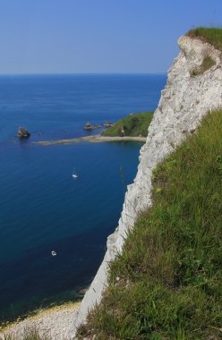 lulworth, dorset yakınındaki sarp uçurumlar