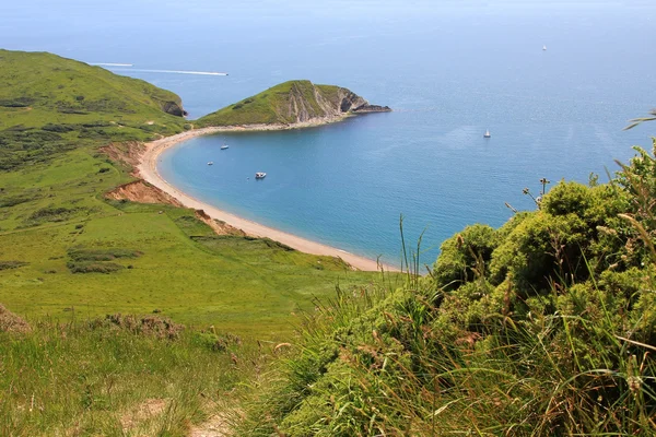 Worbarrow záliv s písečnou pláží, dorset — Stock fotografie