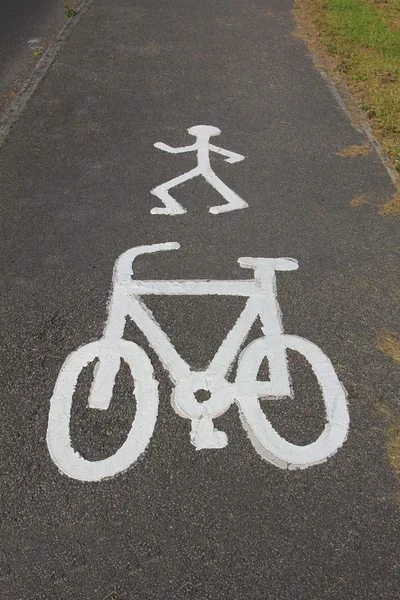 Ciclo e rota pedonal — Fotografia de Stock