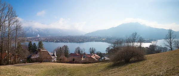 Vista Para Resort Turístico Rottach Egern Partir Leeberg Colina Superior — Fotografia de Stock