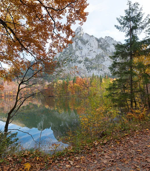 Herbstwanderweg Laudachsee Blick Auf Den Katzenstein Österreichische Alpen — Stockfoto