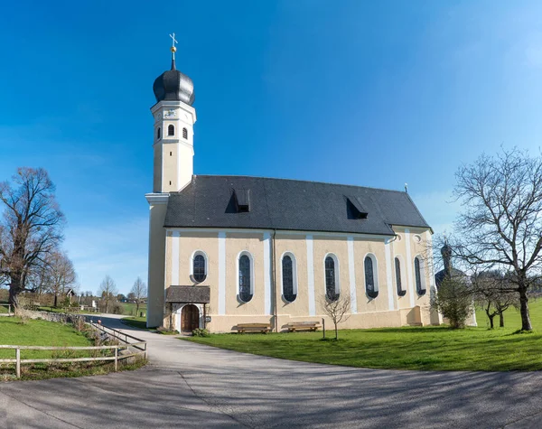 Туристическое Направление Wilparting Старая Историческая Церковь Маринуса Верхняя Бавария — стоковое фото