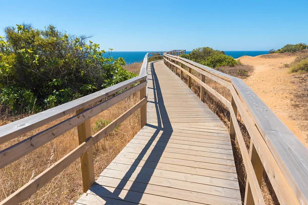 Coastal Hiking Trail Ponta Piedade Lagos View Atlantic Ocean Tourist — Stock Photo, Image