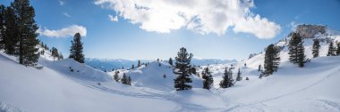 dreamy wide winter landscape rofan alps, austria tirol. winter sport destination