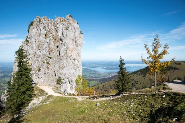 Climbing Rock Kampenwand Mountain View Lake Chiemsee Bavaria — Stock Photo, Image