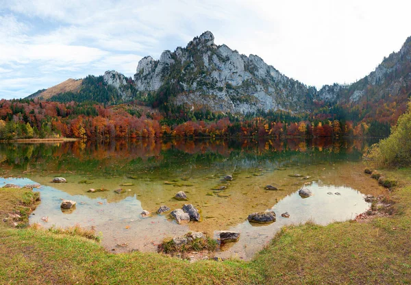Beautiful Lake Laudachsee Moor Landscape Grunberg Mountain View Katzenstein Autumnal — Stock Photo, Image