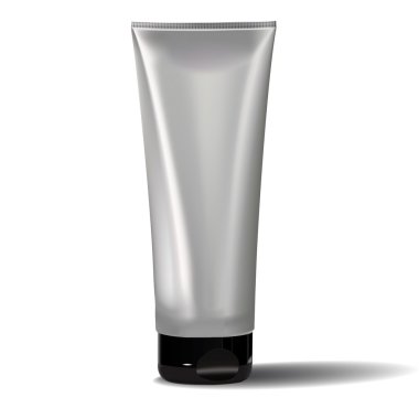 Tube Of Cream Or Gel Grayscale Silver Black White Clean.