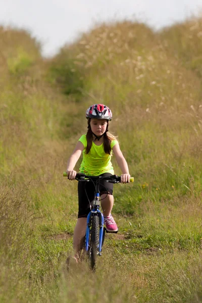 Teens girl on bike — Stock Photo, Image