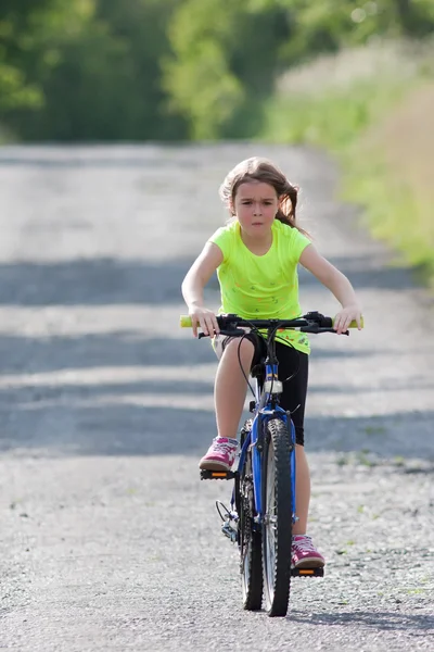 Teens girl on bike — Stock Photo, Image