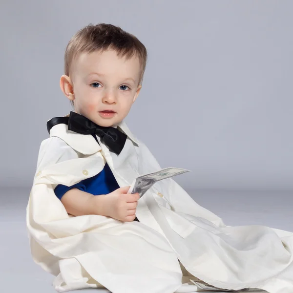 Toddler boy businessman — Stock Photo, Image