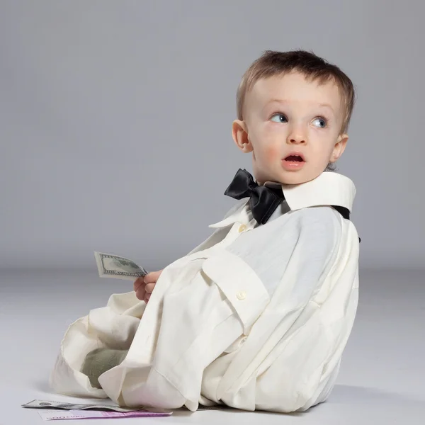 Toddler boy businessman — Stock Photo, Image