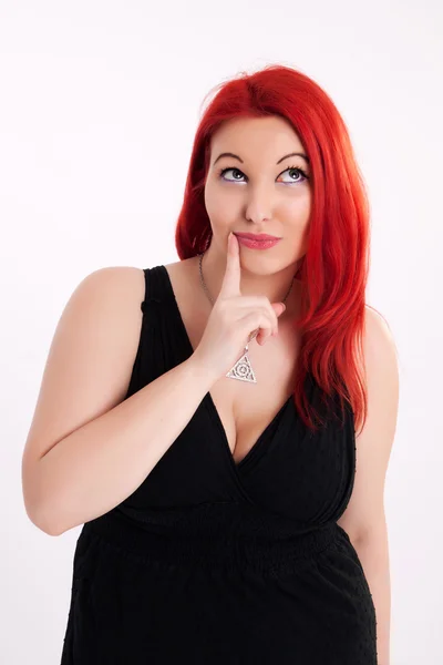 Young plump red-haired woman — Stock Photo, Image