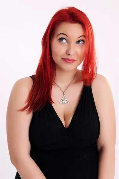 Young plump red-haired woman — Stock Photo, Image