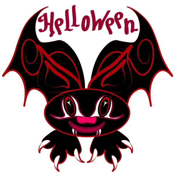 Lustige Abstrakte Halloween Fledermaus Isoliert — Stockvektor