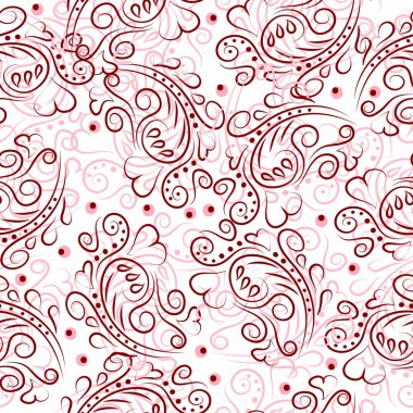 Kırmızı soyut kalpler kusursuz desen.