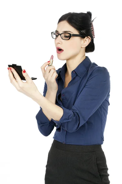 Business Woman Doing Touch-Ups — Stock Photo, Image