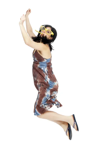 Mid-Air Party Girl — Stock Photo, Image