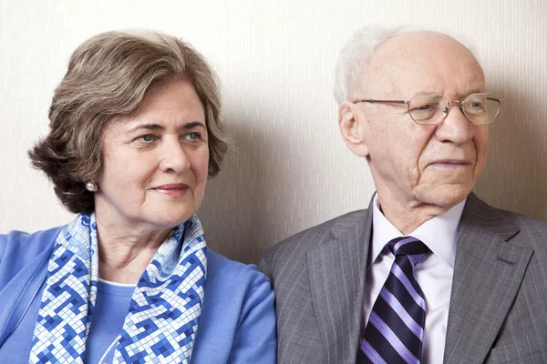 Elderly Couple Looking Away - Close Up — Stock Photo, Image