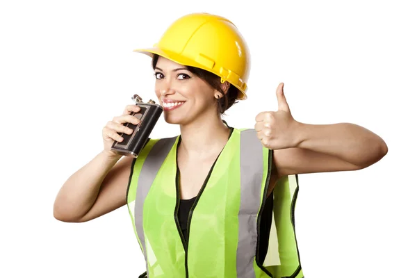 Alcohol Safety Woman Thumbs Up — Stock Photo, Image