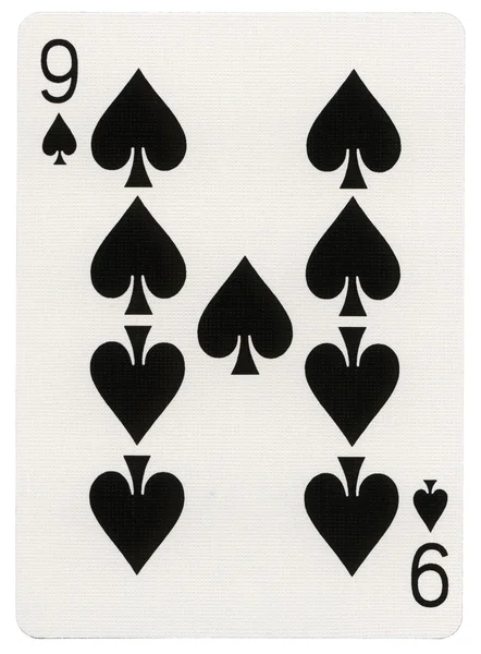 Játék kártya - kilenc, a pikk dáma — Stock Fotó