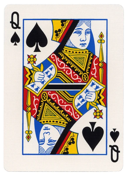 Giocare a carte - Regina di picche — Foto Stock