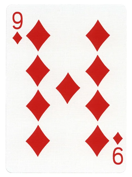 Playing card - negen van diamanten — Stockfoto