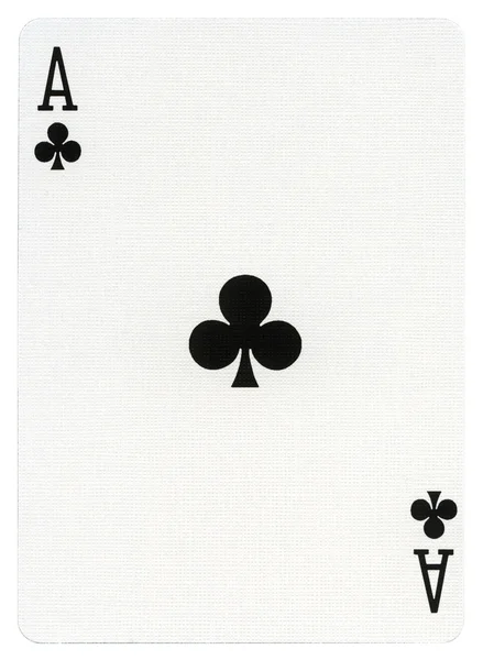 Hrací karta - eso z klubů — Stock fotografie