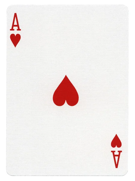 Hrací karta - eso srdcové — Stock fotografie