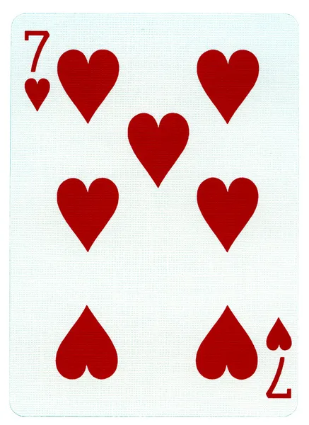Playing card - zeven van harten — Stockfoto