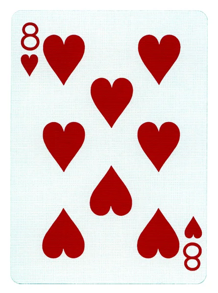 Playing card - acht van harten — Stockfoto