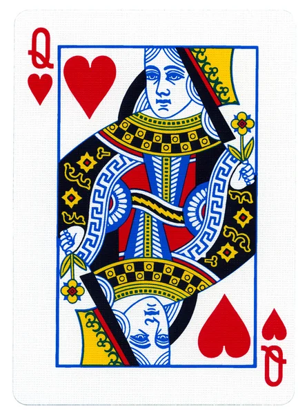 Playing card - koningin van hart — Stockfoto