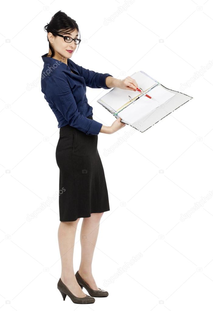 Business Woman Presenting Document