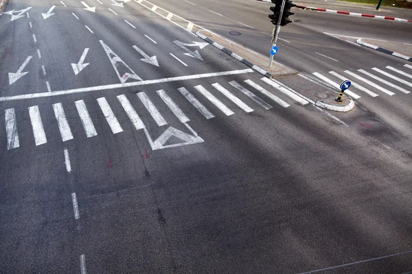Intersection Zebra Crossing — Stock Photo, Image