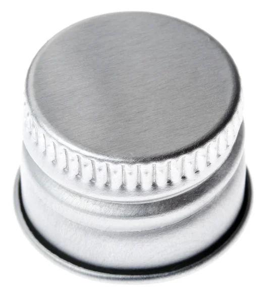 Czapka na białym tle aluminium — Zdjęcie stockowe