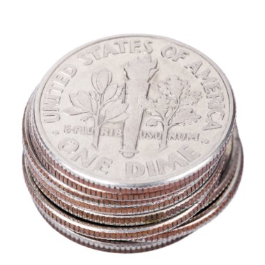 isolated US Dime Stack