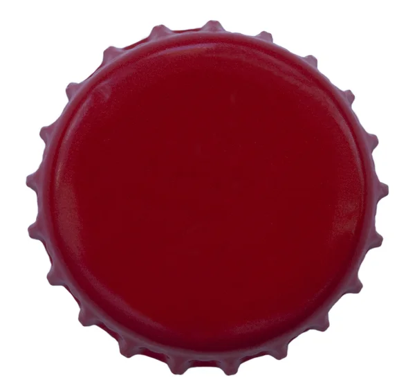 Izole kırmızı metal şişe kapağı — Stok fotoğraf
