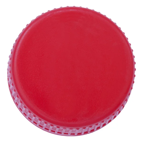 Isolierte rote Kunststoffkappe — Stockfoto