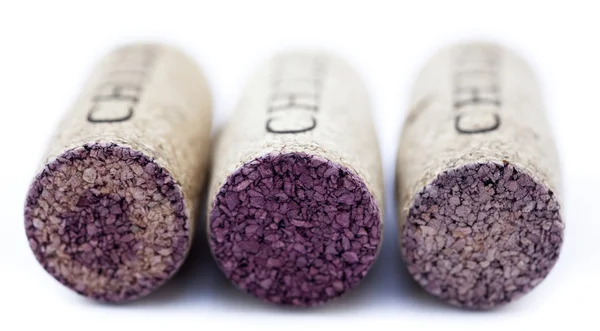 Three corks aligned in a row — Stock Photo, Image