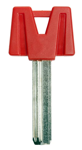 Изолированный красный ключ — стоковое фото
