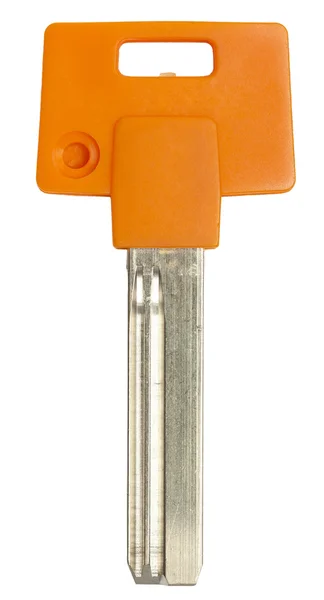 Isoliert orangefarbenen Schlüssel — Stockfoto