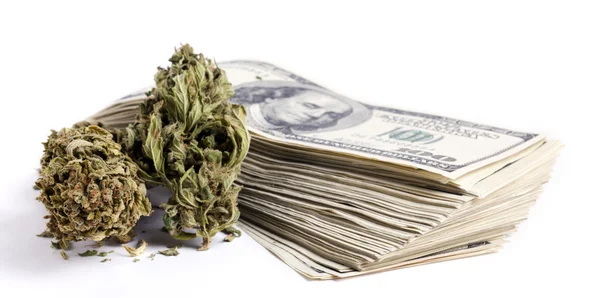 Marihuana i środków pieniężnych — Zdjęcie stockowe