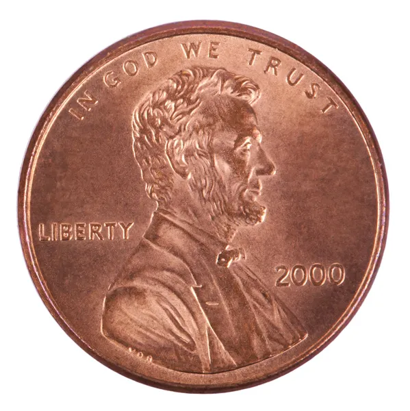 Isolated Penny - Heads Frontal — Stock Photo, Image