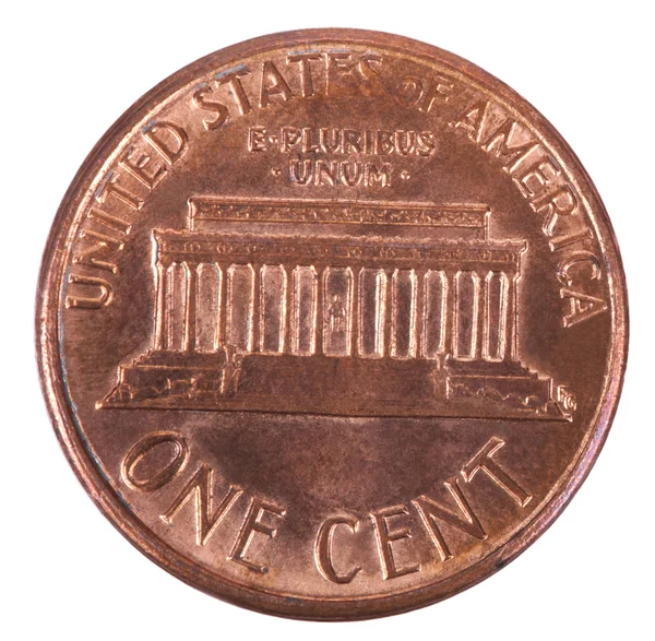 Isolated Penny - Tails Frontal — Stock Photo, Image