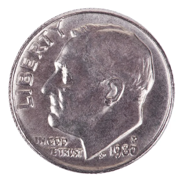 Isolated Dime - Heads Frontal — Stock Photo, Image