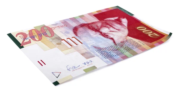 Isolated 200 Israeli Shekels Bill — Stock Photo, Image