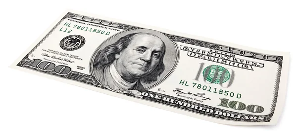 Isolated 100 US dollar Bill — Stock Photo, Image